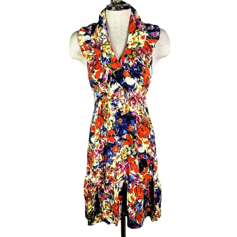 Postella Floral Ruffle Midi Dress - Multicolor